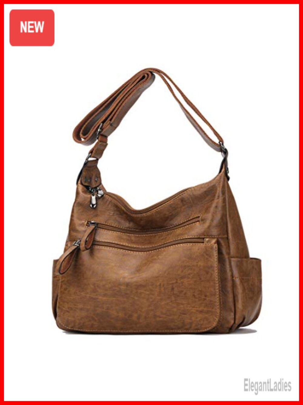 Artwell PU Leather Hobo Crossbody Bag Multi Pocket Women Shoulder Handbag